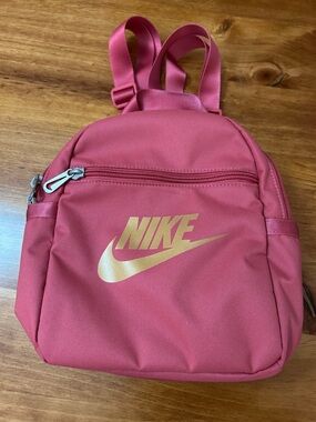 Nike Women's Pink Mini Backpack with Gold Swoosh10x8x4